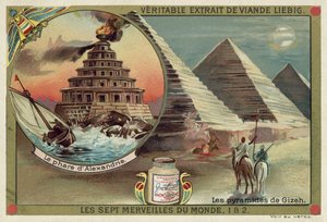 アレクサンドリアの灯台とエジプトのギザのピラミッド 作： European School